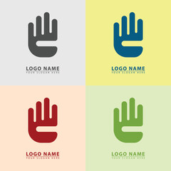 hand vector and color logo icon.