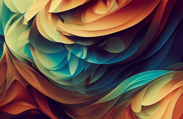 Colorful background texture, wavy silky black, red blue, green and other shades of colors beautiful, hot and flowing design with scaly, silky and floral artworks
