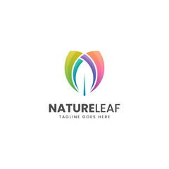 Vector Logo Illustration Nature Gradient Colorful Style.
