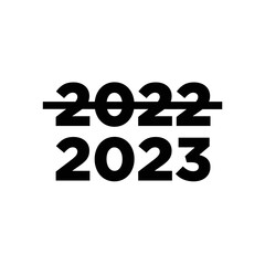 2023 HAPPY NEW YEAR script text. Design template Celebration typography poster, banner or greeting card for Merry Christmas and happy new year. Vector Illustration