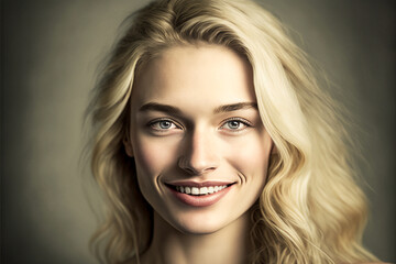 Fototapeta premium Beautiful Commercial businesswoman in front of a dark background