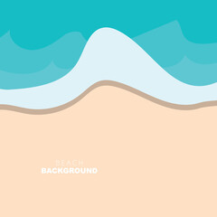 Beach Background, Beach Scene Design With Sand and Ocean Waves, Template Icon Vector Illustration
