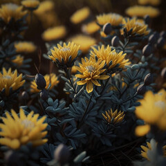A field of beautiful yellow flowers