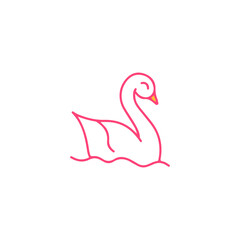 vector illustration of a pink swan