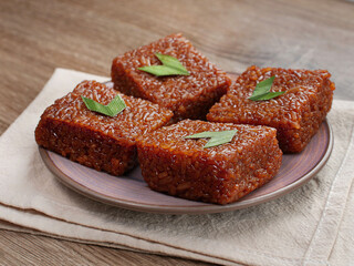 Wajik indonesian traditional  food  served on table top.