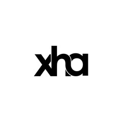 xha letter initial monogram logo design