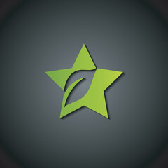 Star logo with leaf icon stars symbol vector design element