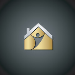 House and People logo template illustration design