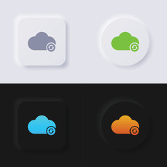 Cloud icon with Rotation arrow, Multicolor neumorphism button soft UI Design for Web design, Application UI and more, Icon set, Button, Vector.