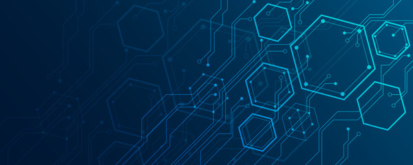 Abstract background, circuit board technology, digital data connection and big data concept