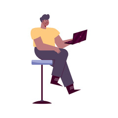 man seated with laptop