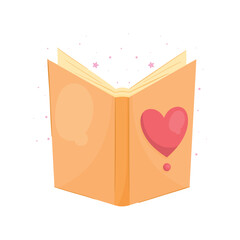 text book with heart