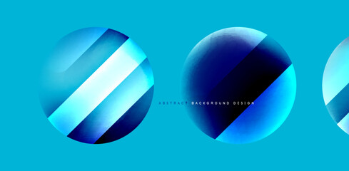 Circles with glossy surface and light and shadow effects abstract background. Template for covers, templates, flyers, placards, brochures, banners
