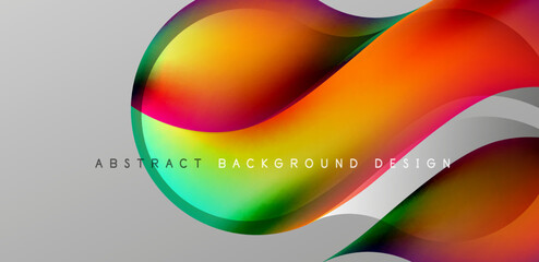 Abstract elegant flowing shapes background, fluid gradient colors. Template for covers, templates, flyers, placards, brochures, banners