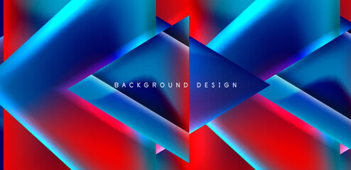 Abstract bakground with overlapping triangles and fluid gradients for covers, templates, flyers, placards, brochures, banners