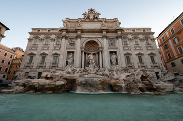 Fototapeta na wymiar Trevi Fountain, an 18th-century fountain in the Trevi district in Rome, Italy