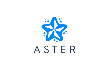 aster and flower logo design templates