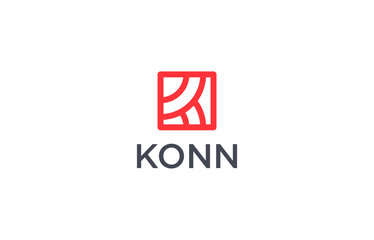 abstract letter k square logo design templates