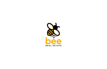 bee and real estate logo design templates
