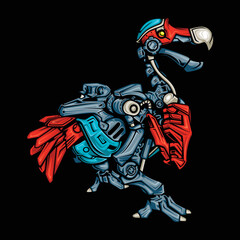 vector full body modern bird with combination with robot 
