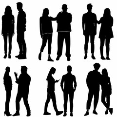 Couple People, art vector silhouette design. logos, icons