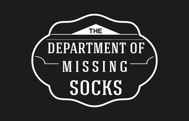 Vintage laundry sign symbols vector illustration isolated. Laundry service room label, tag, poster design for shop. the department of missing socks