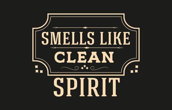Vintage laundry sign symbols vector illustration isolated. Laundry service room label, tag, poster design for shop. smells like clean spirit