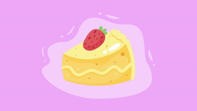 sweet cake portion with strawberry