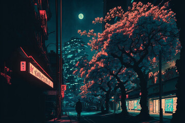 Tokyo at night, Alley, lo-fi, retro vibes