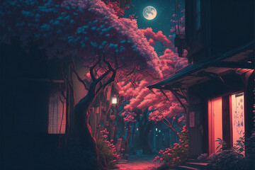 Tokyo at night, Alley, lo-fi, retro vibes