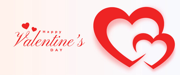 romantic valentines day social media post banner with lovely hearts