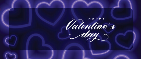 decorative valentines day celebration banner with 3d love hearts