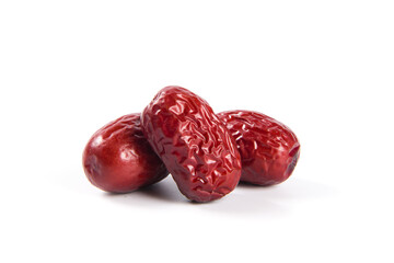 dried red dates isolated on white background