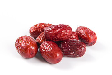dried red dates isolated on white background