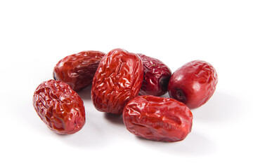 dried red dates isolated on white background