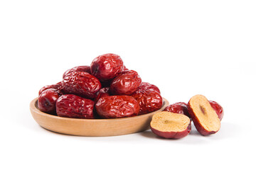 dried red dates isolated on white background