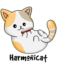 Animal Puns Harmonicat Cat PNG