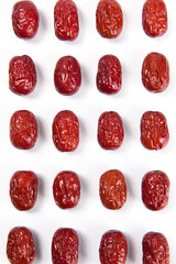 dried red dates isolated on white background