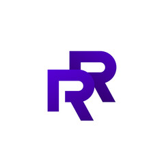 RR monogram, letters, logo on white
