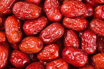 jujube,close up of dried red dates background