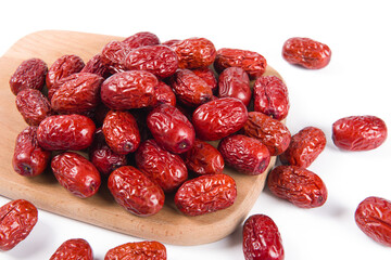 dried red dates isolated on white background