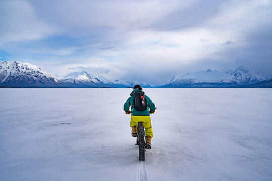 Spring weather in Lake Clark National Park and Preserve brings out Fat Tire Bikes and bikers across the lake.