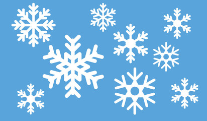 Fototapeta na wymiar Snowflake set on blue background