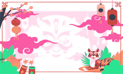 2023 china new year celebration vector illustration abstract background flat character