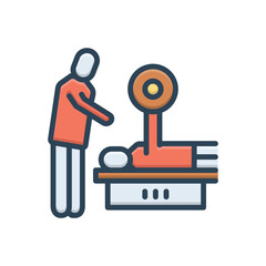 Color illustration icon for coach