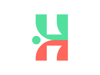 Creative and modern Lettering monogram logo, Letter h logo design for brand mark