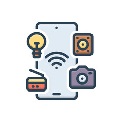 Color illustration icon for things
