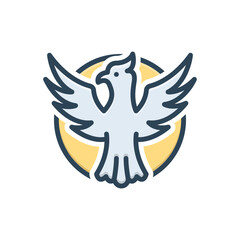 Color illustration icon for phoenix