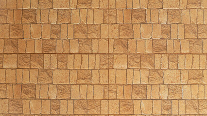 Background and textured of light brown brick tiles. can use for wall of house.