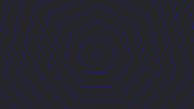 Blue slim circles simple flat geometric on dark grey black background loop. Rounds decagonal radio waves endless creative animation. Rings seamless motion graphic backdrop. Sphere radar sonar design.